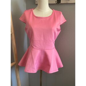 Escalier pink scuba peplum top